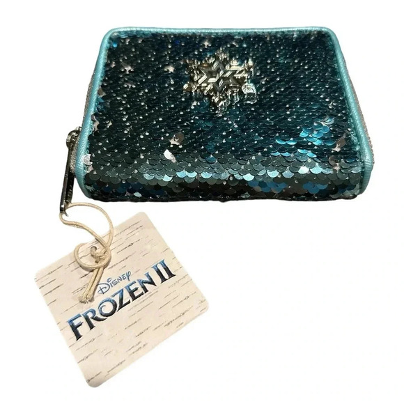 Loungefly x Disney Frozen Elsa Reversible Sequin Mini Backpack and Wallet - Picture 4 of 5